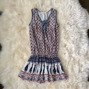 Free People Drop Waist Floral Paisley Dress